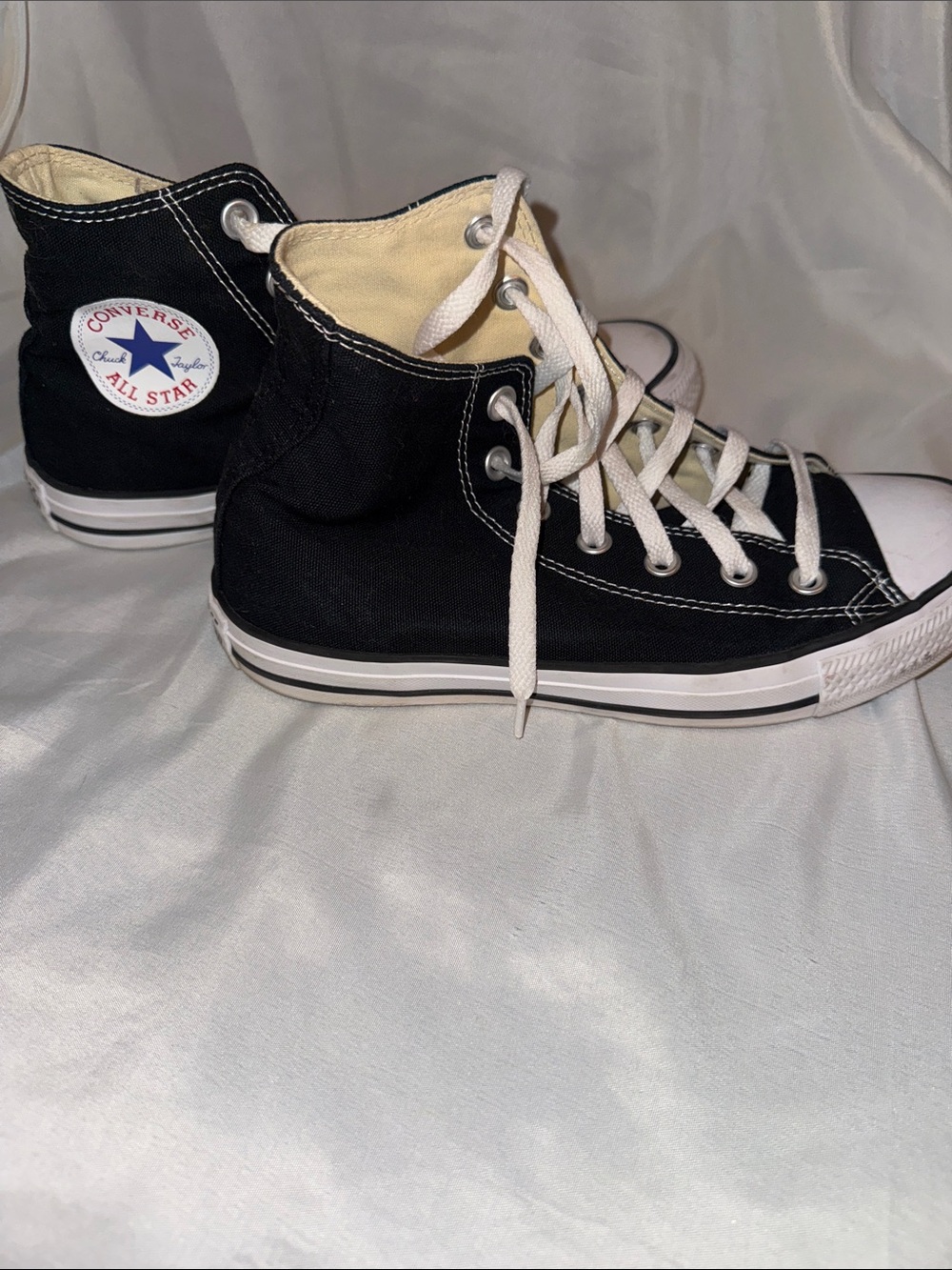 Converse Black and White High Top  Chuck Taylor shoes- women size 8